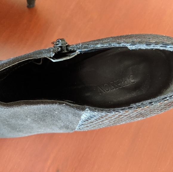 Stylettos, comfortable black boot snake / suede - Picture 7 of 7